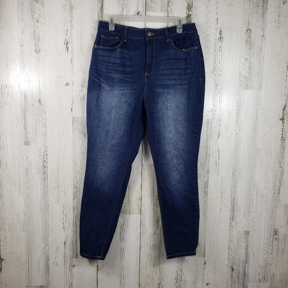 No boundaries mid rise dark wash skinny denim jeans juniors size 15